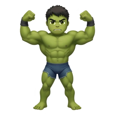 kid hulk flexing arms full body sticker
