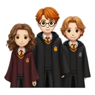 harry potter with ron weasley and hermoine granger sticker