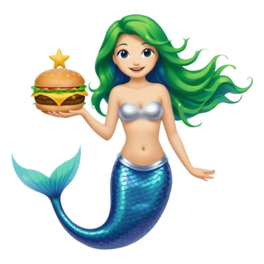 mermaid with a cheeseburger sticker