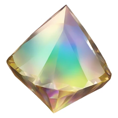 Pyramid-shaped 56-carat iridescent diamond crystal sticker