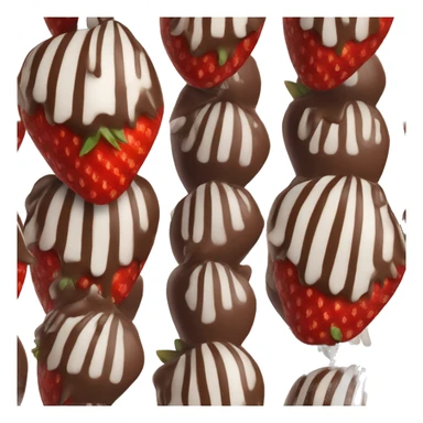 Chocolate covered strawberry with white stripes sticker