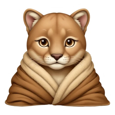 Cozy puma cougar in blanket sticker