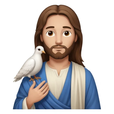 jesus e pomba branca sticker