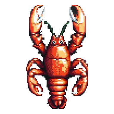 detailed lobster with raised claws sticker