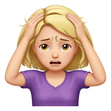 a girl crying and pulling out her hairrrrr sticker