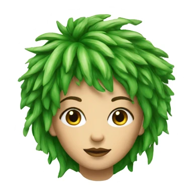 driade tree woman face green hair sticker