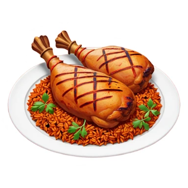 chicken tandoori whole leg  with  tandoori red masala rice sticker