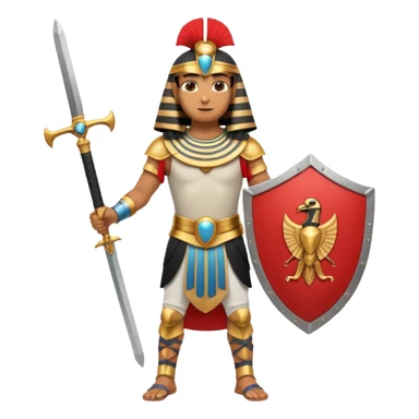 fullbody egyptian ancient soldier with sword and shield sticker