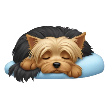 A yorkshire terrier dog is sleeping sticker