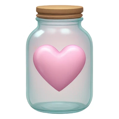 pastel pink heart inside a glass jar sticker