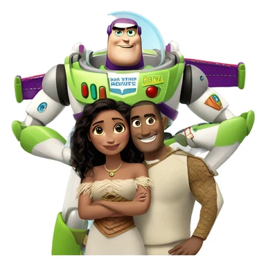 Buzz Lightyear with Moana  sticker