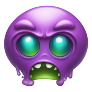 Angry half liquid alien with 2 antennas sticker