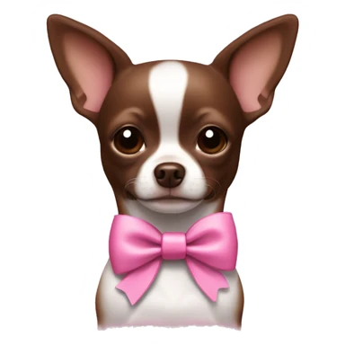 Chihuahua chocolate Brown with White Stroke on the forhead and a pink bow  sticker