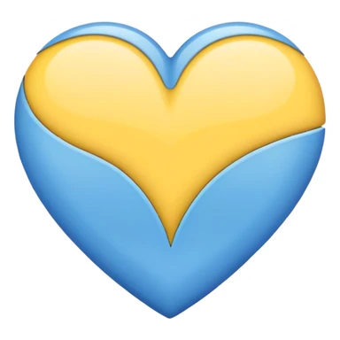 heart half yellow half blue sticker