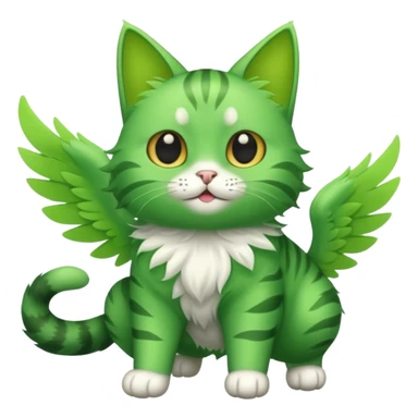 chat volant vert la droite sticker