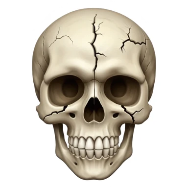 A skull with half turning to dust sticker