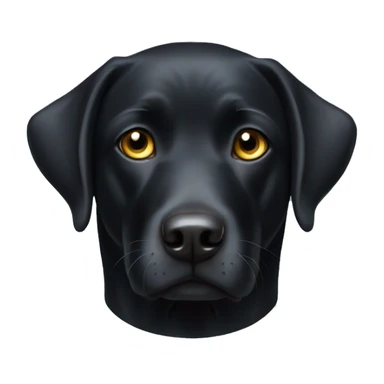 Black lab with golden eyes and white markings on chest sticker