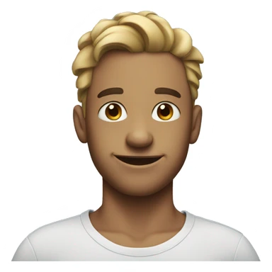 Blue emoji making a really cute face sticker