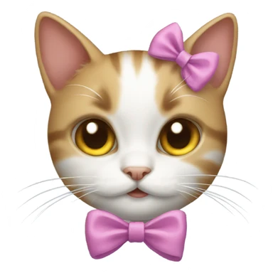 Cat with bow on its one dar sticker