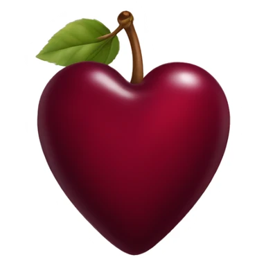 burgundy heart shaped cherries  sticker