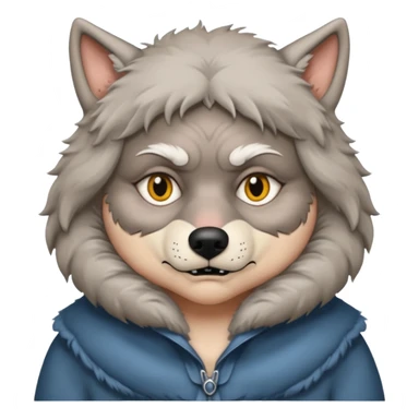 The big bad wolf is wearing Grandma's clothes, yet its face still looks like a wolf's. sticker