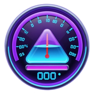 a futuristic percentage meter measuring capacity, neon colors sticker