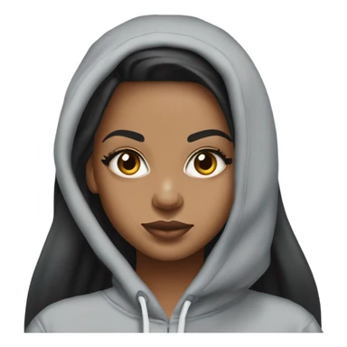 Light skin black girl with long black straight hair with grey sweat pants and a grey Ed hardy cropped hoodie  sticker