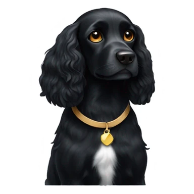 Black spaniel with white flash on chest sticker