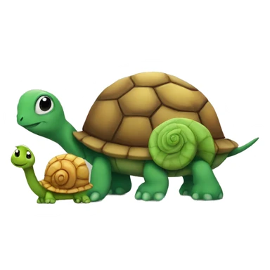 a turtle and a snail sticker