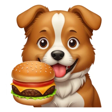 Dog eating burger sticker