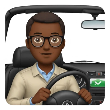 hombre negro con lentes conduciendo sticker