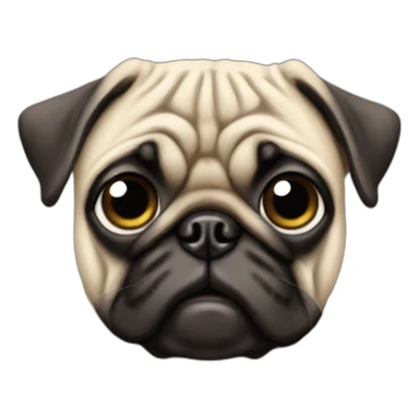 pug wearing a t-shirt sticker