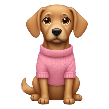 Dog brown blonde wearing pink sweater  sticker