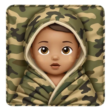 Baby girl wrapped in a camo blanket ￼ sticker