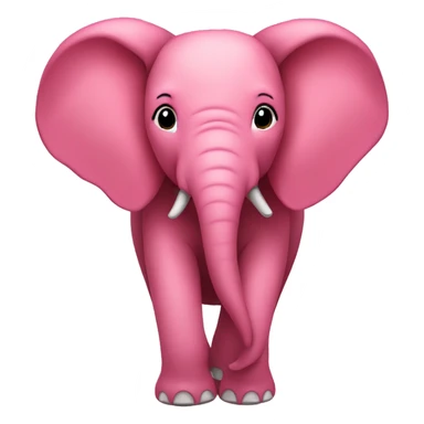 Rose color elephant with hearts sticker