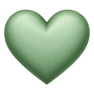 sage green heart, sketched sticker