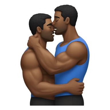 Two muscly men kissing sticker