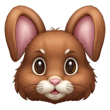 Brown fuzzy bunny sticker