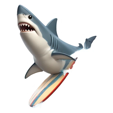shark surfing sticker