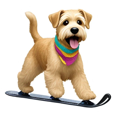 Wheaten terrier ice skating sticker