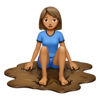wet and muddy feet of a woman sticker