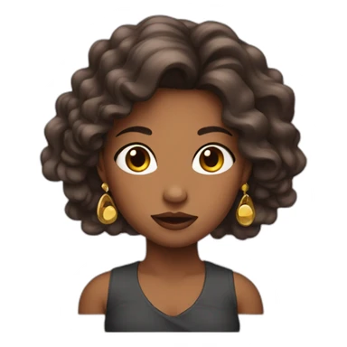 Sassy girl with big earrings and long hair sticker