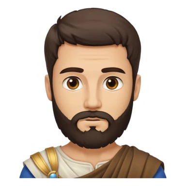 white ancient greek young man with beard sticker