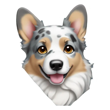 Blue Merle girl corgi with a blue eyes in blanket sticker