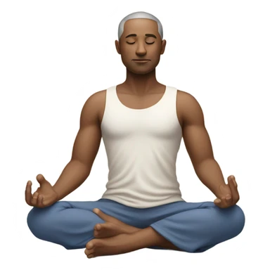 A man in the lotus pose practicing yoga, exuding tranquility and focus. sticker