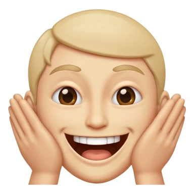 I want an overly excited face that says “I am so excited, I cannot contain. With eyes tightly squeezed closed together and a big grin emoji. With no  eyes  sticker