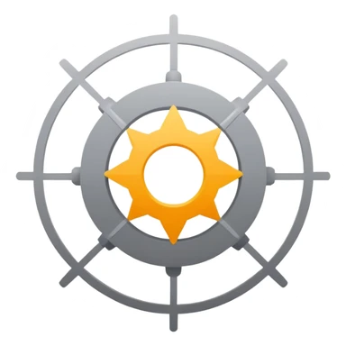 simple hub with a central dot and a few short lines radiating out representing a Hub sticker