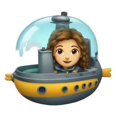 Girl in a submarine sticker