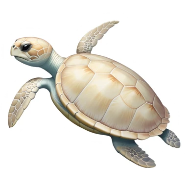 White Pastel sea turtle sticker