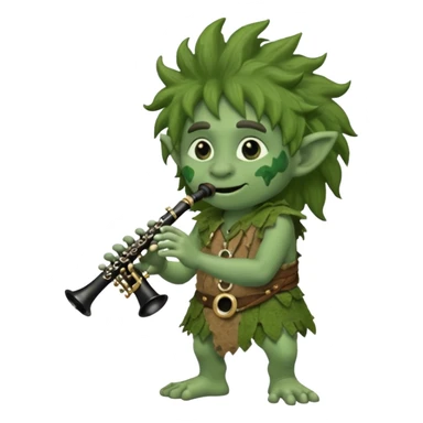 troll playing a clarinet sticker